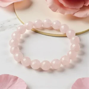 Rose Quartz Diamond Cut Bracelet